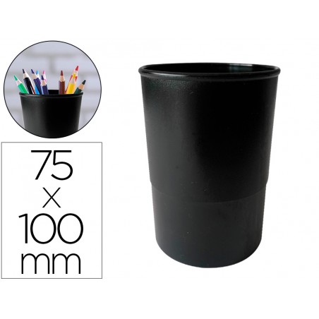 Cubilete portalapices liderpapel ecouse 100 plastico reciclado diametro 75 mm color negro
