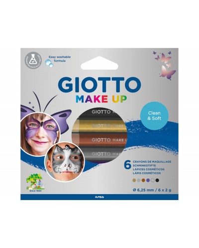 Set giotto make up 6 lapices cosmeticos colores metalicos