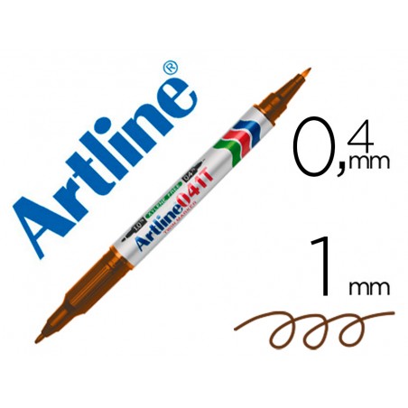 Rotulador artline marcador permanente ek 041t marron doble punta 04 y 10 mm