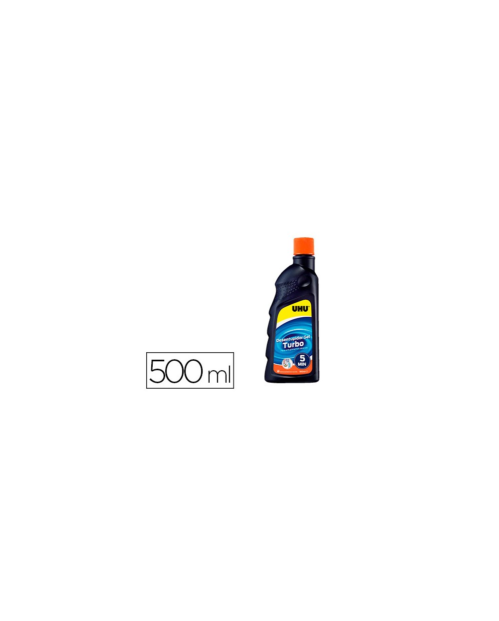 Desatascador de tuberias gel uhu turbo botella 500 ml