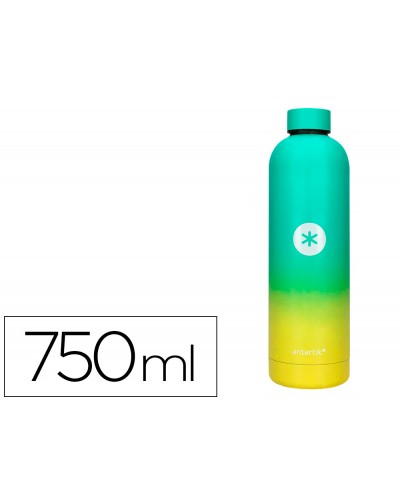 Botella portaliquidos antartik isotermica acero inoxidable libre de bpa colourful amarillo verde 750