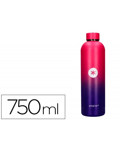 Botella portaliquidos antartik isotermica acero inoxidable libre de bpa colourful lila rosa 750 ml
