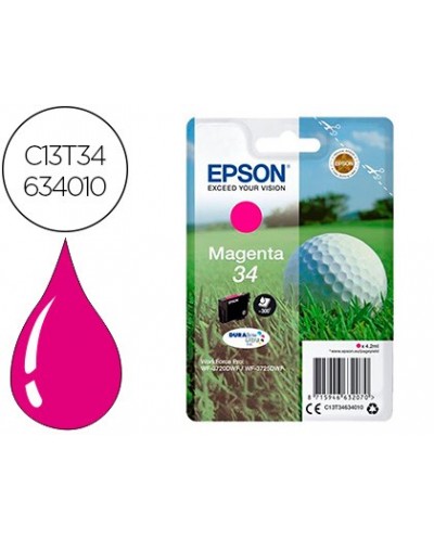 Ink jet epson 34 workforce pro wf 3720 wf 3720dwf wf 3725dwf magenta 300 paginas