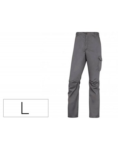 Pantalon de trabajo deltaplus cintura elastica 5 bolsillos color gris negro talla l