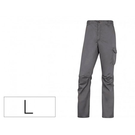 Pantalon de trabajo deltaplus cintura elastica 5 bolsillos color gris negro talla l