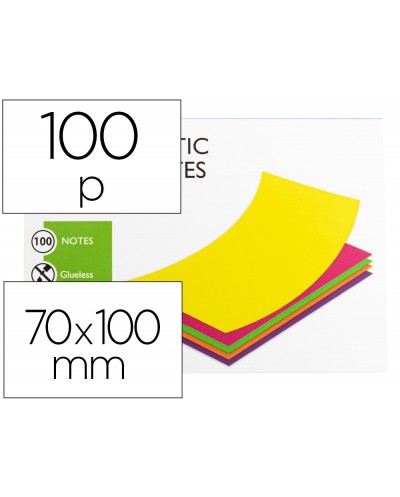 Bloc de notas electrostaticas quita y pon q connect 70x100 mm 100 hojas 5 colores fluorescentes