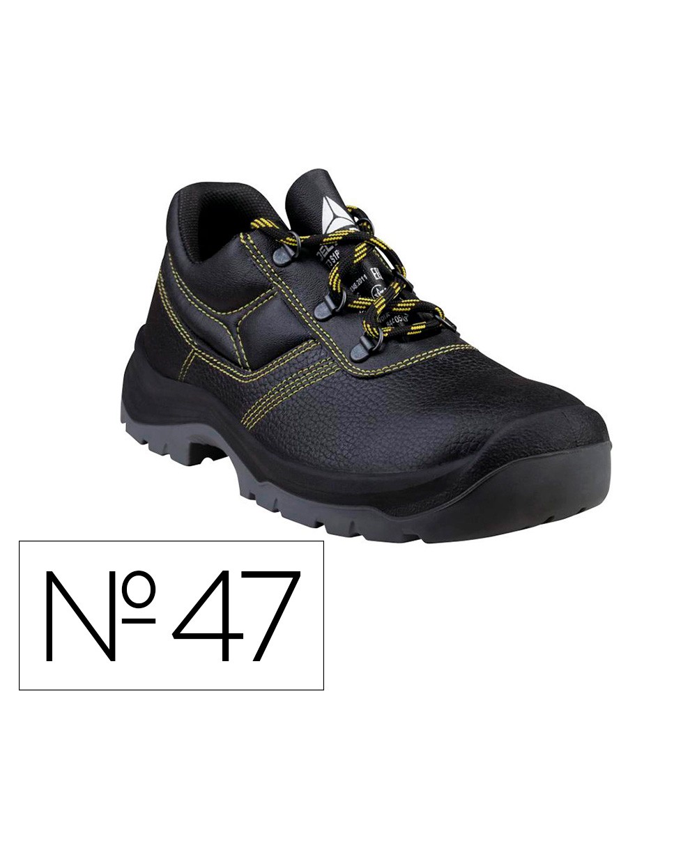 Zapatos de seguridad deltaplus piel crupon pigmentada suela pu bi densidad color negro talla 47