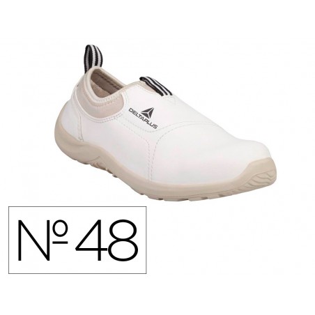 Zapatos de seguridad deltaplus microfibra pu suela pu mono densidad color blanco talla 48