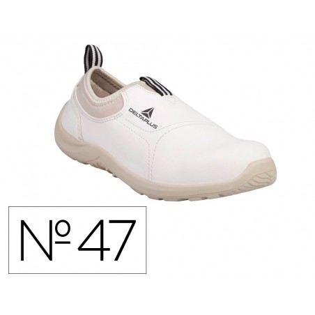 Zapatos de seguridad deltaplus microfibra pu suela pu mono densidad color blanco talla 47