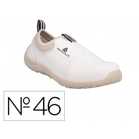 Zapatos de seguridad deltaplus microfibra pu suela pu mono densidad color blanco talla 46