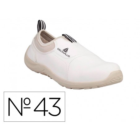 Zapatos de seguridad deltaplus microfibra pu suela pu mono densidad color blanco talla 43