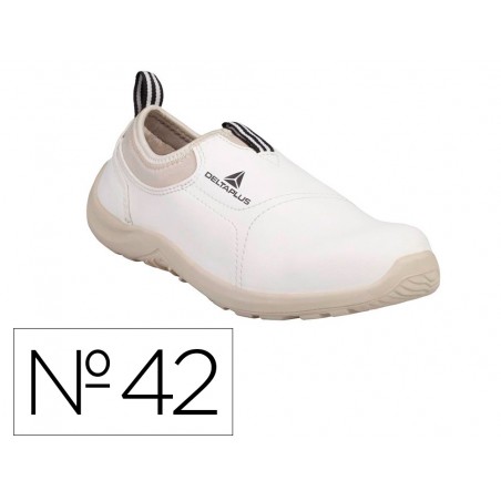 Zapatos de seguridad deltaplus microfibra pu suela pu mono densidad color blanco talla 42