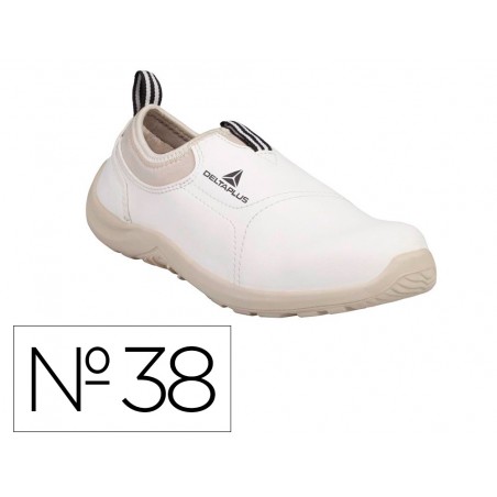 Zapatos de seguridad deltaplus microfibra pu suela pu mono densidad color blanco talla 38