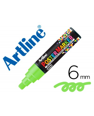 Rotulador artline poster marker epp 6 ver flu punta redonda 6 mm color verde fluor