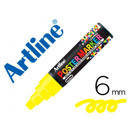 Rotulador artline poster marker epp 6 ama fluo punta redonda 6 mm color amarillo fluor