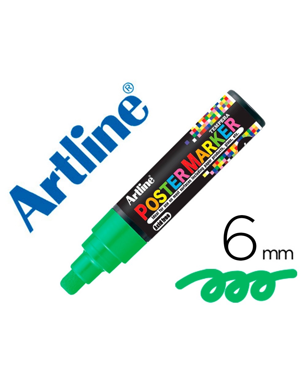 Rotulador artline poster marker epp 6 ver punta redonda 6 mm color verde