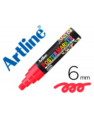 Rotulador artline poster marker epp 6 roj punta redonda 6 mm color rojo