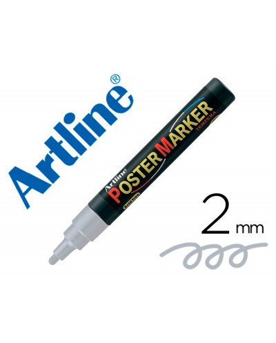 Rotulador artline poster marker epp 4 pla met punta redonda 2 mm color metalizado plata