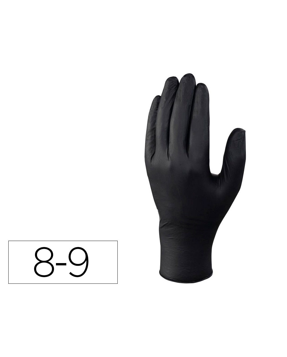 Guantes deltaplus de nitrilo desechable negro caja de 100 unidades talla 8 9