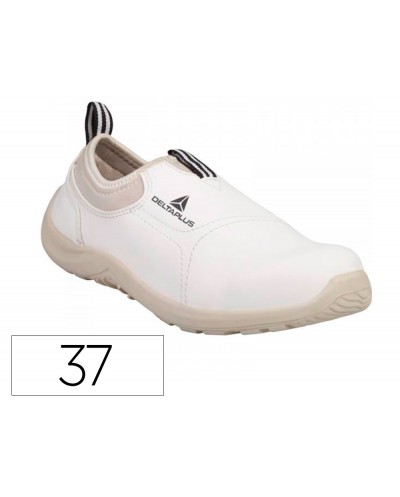 Zapatos de seguridad deltaplus microfibra pu suela pu mono densidad color blanco talla 37
