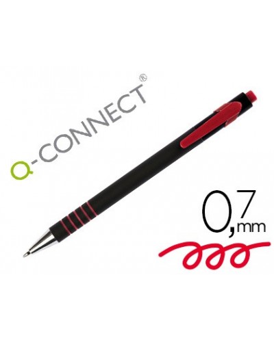 Boligrafo q connect retractil con grip 07 mm color rojo