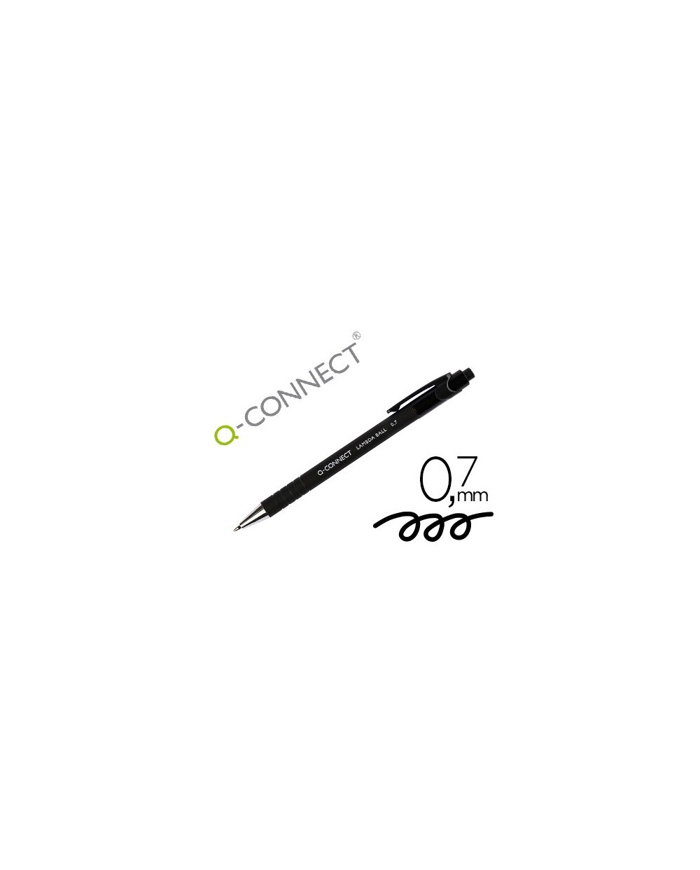 Boligrafo q connect retractil con grip 07 mm color negro