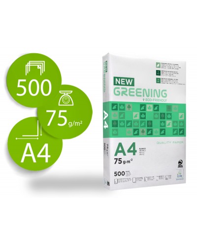 Papel fotocopiadora greening din a4 75 gramos paquete de 500 hojas
