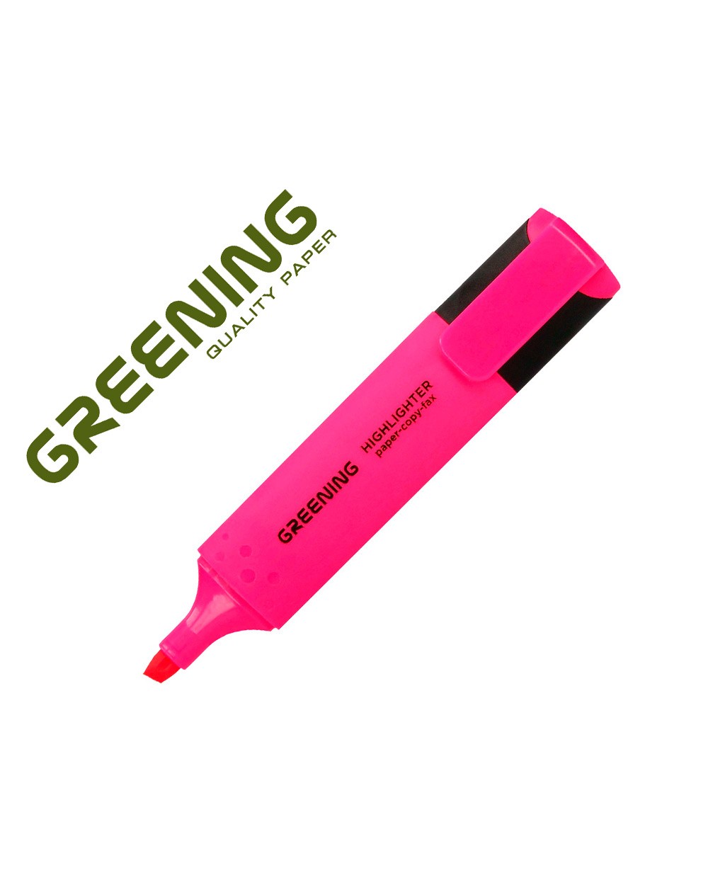 Rotulador greening fluorescente punta biselada rosa