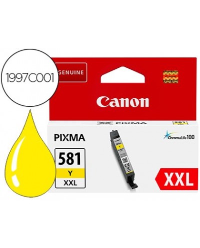 Ink jet canon 581 xxl ts9550 ts705 amarillo 830 paginas