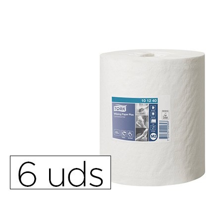 Papel secamanos tork extra ancho 215 mm largo 160 mt 2 capas para dispensador m2 paquete de 6 unidades