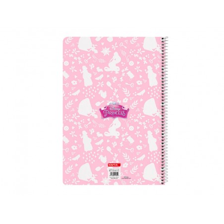 Cuaderno espiral safta folio 80 h 60 gr cuadro 4 mm tapa extradura princesas disney magical