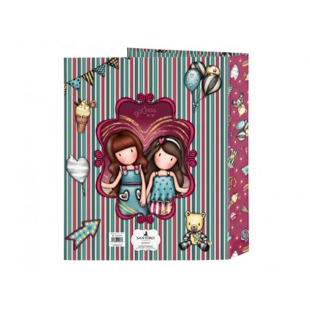 Carpeta carton folio 4 anillas safta lomo ancho gorjuss fairground 270x60x330 mm