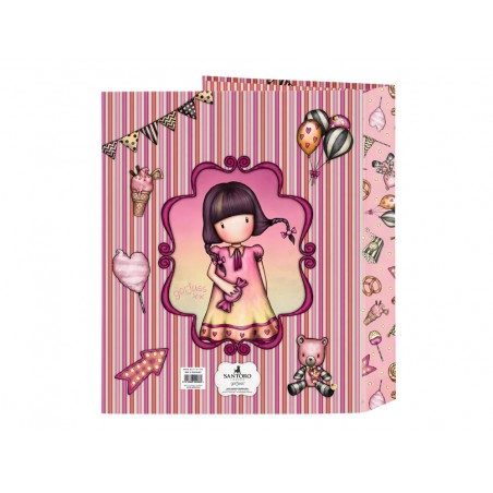 Carpeta carton folio 4 anillas safta lomo ancho gorjuss fairground 270x60x330 mm