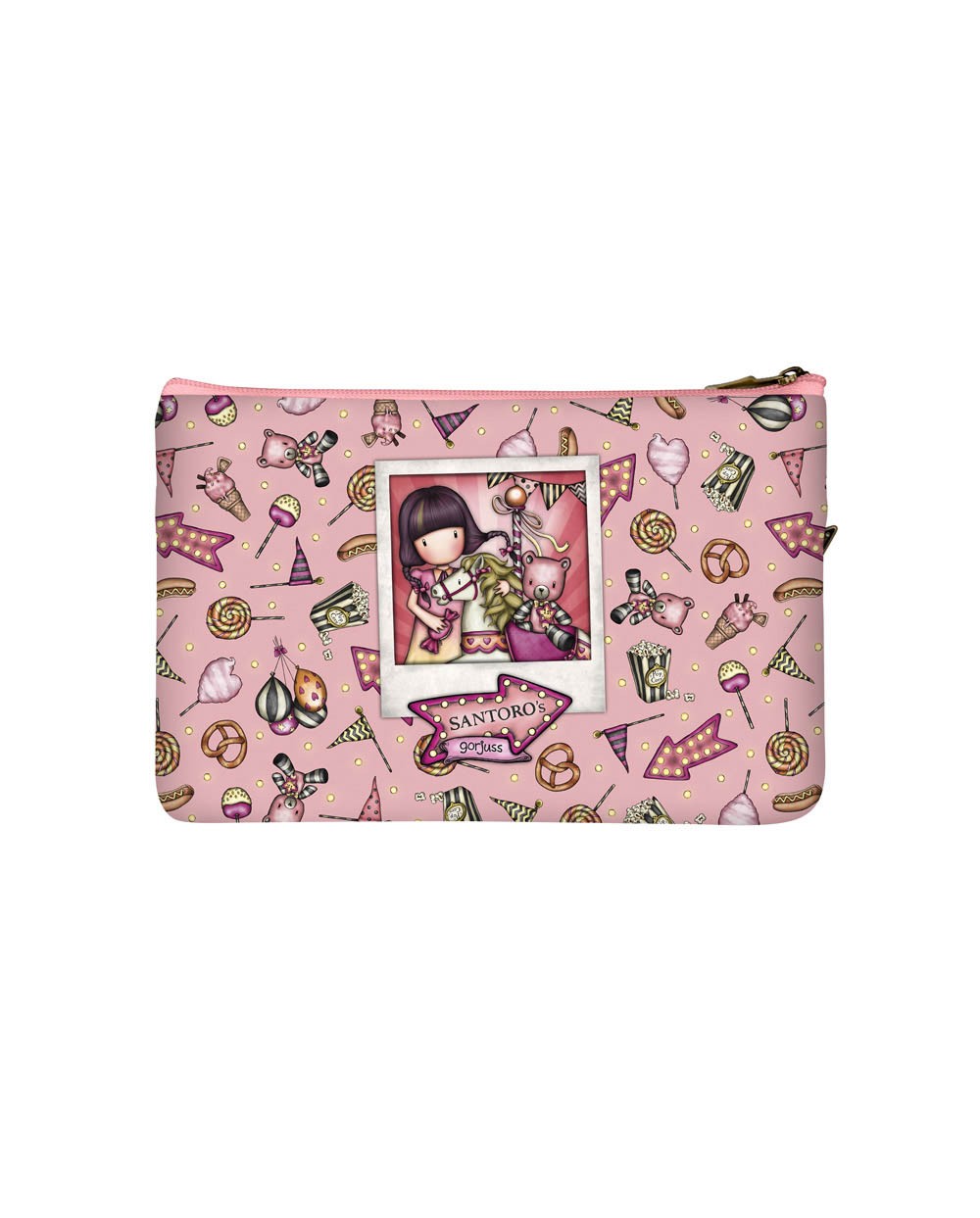 Bolso escolar safta portatodo gorjuss fairground plano con bolsillo 234x15x155 mm