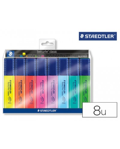 Rotulador staedtler textsurfer 364 fluorescente bolsa de 6 unidades colores surtidos 2 regalo
