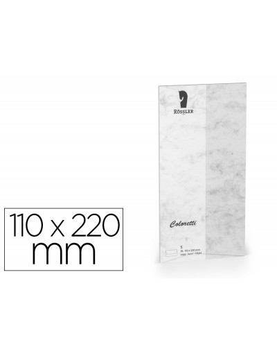 Sobre rossler coloretti dl americano color marmol gris 110x220 mm pack de 5 unidades