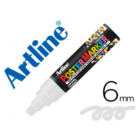 Rotulador artline poster marker epp 6 bla punta redonda 6 mm color blanco