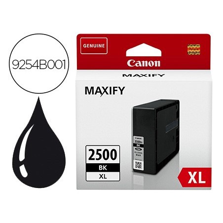 Ink jet canon pgi 2500 xl maxify ib4050 mb5050 mb5155 mb5350 mb5450 negro 2500 paginas