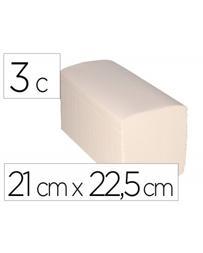 Toalla secamanos bunzl greensource hidrosoluble celulosa blanco plegado en v 3 capas 21x225 cm caja de 15