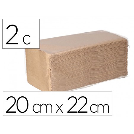 Toalla secamanos bunzl greensource nature celulosa reciclada plegado v 2 capas 20x22 cm caja de 20 paquetes