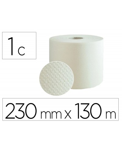 Papel secamanos bunzl greensource air laid 1 capa celulosa blanca 230 mm x 130 mt paquete de 2 rollos