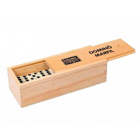 Domino falomir marfil en caja de madera