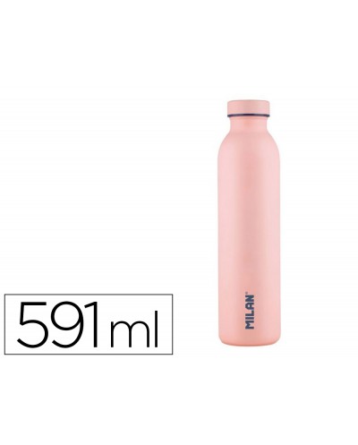 Botella portaliquidos milan acero inoxidable termo color rosa 591 ml