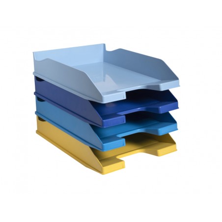 Bandeja de sobremesa exacompta bee blue plastico set de 4 unidades colores surtidos