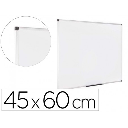 Pizarra blanca bi office earth lacada magnetica marco de aluminio 450x600 mm