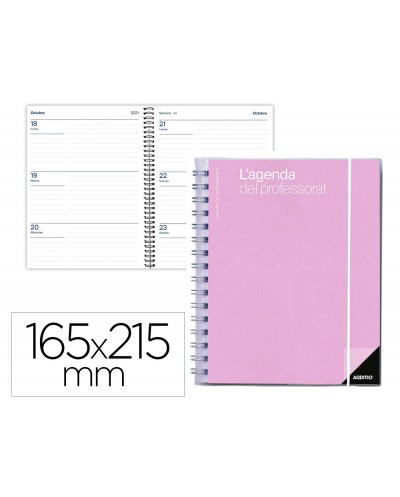 Agenda del profesorado additio semana vista evaluacion y hojas para anotaciones 208 paginas color lila catalan