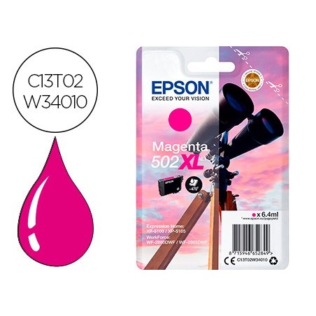 Ink jet epson 502 xl expression home xp 5100 5105 workforce wf 2860 2860dwf magenta 470 paginas