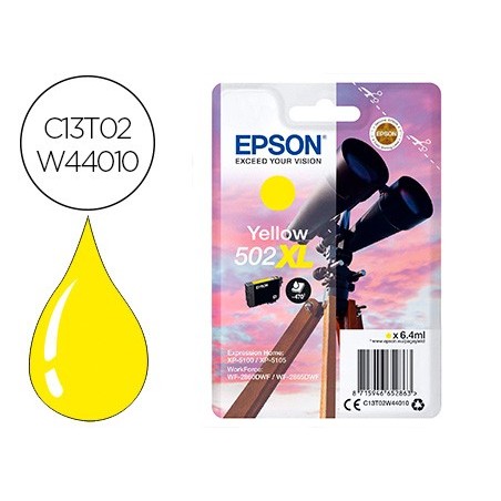 Ink jet epson 502 xl expression home xp 5100 5105 workforce wf 2860 2860dwf amarillo 470 paginas