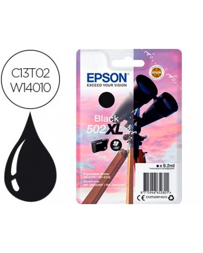 Ink jet epson 502 xl expression home xp 5100 5105 workforce wf 2860 2860dwf negro 550 paginas