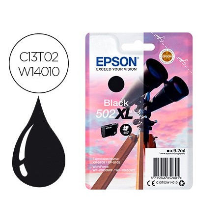 Ink jet epson 502 xl expression home xp 5100 5105 workforce wf 2860 2860dwf negro 550 paginas